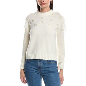 Alashan Cashmere Womens Pearl Bobble Cluster Wool Sweater, White